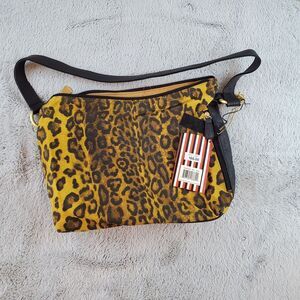 Great American Leather Works Purse Leopard‎ Print Pockets Crossbody Shoulder Bag